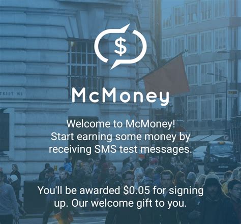 McMoney lets you earn money by receiving SMS test messages.